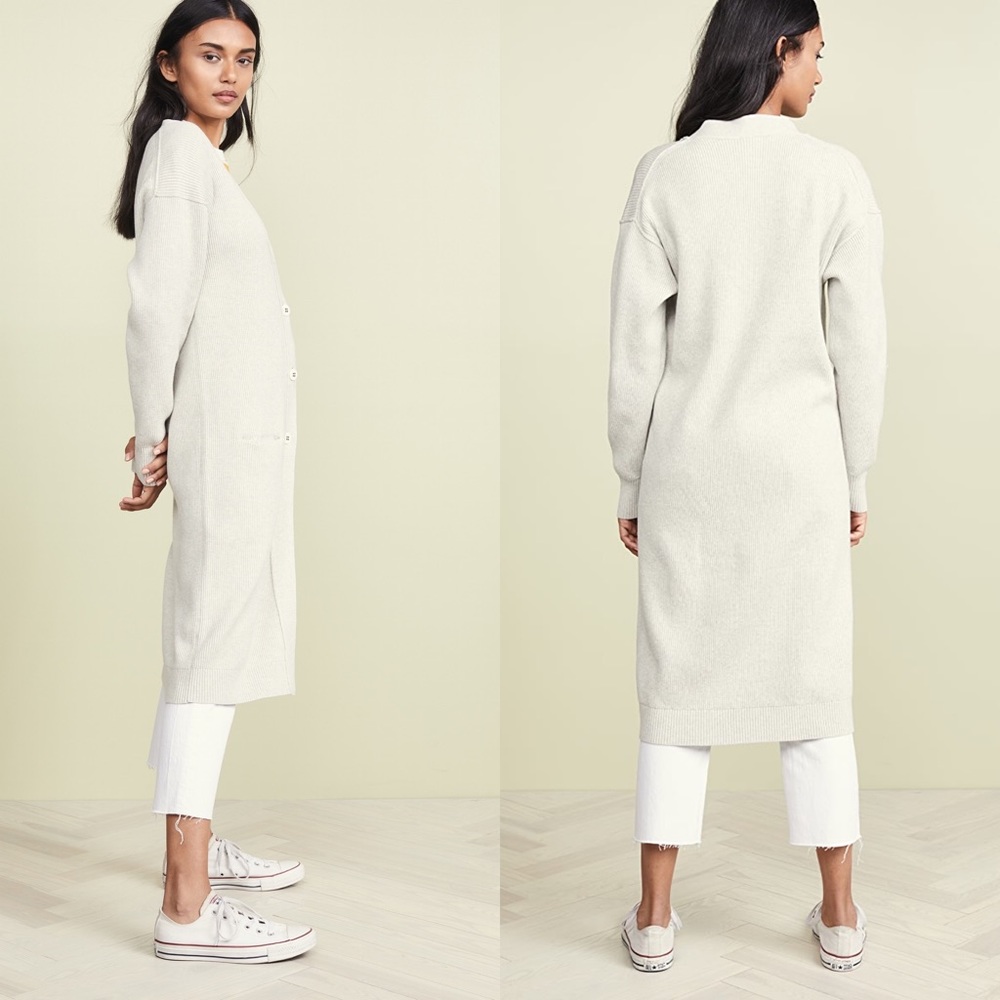 Free People Run To You Cardigan Grey Maxi NWT Sz L - Picture 2 of 6